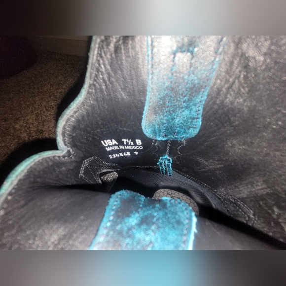 BLACK STAR All Leather TERLINGUA WESTERN BOOTIES Boots Size 7.5 - Picture 6 of 7